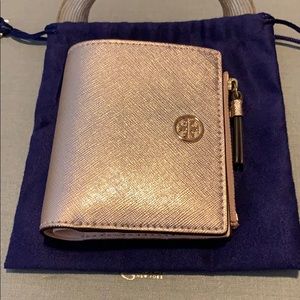 Tory Burch Robinson Metallic Mini Wallet
